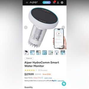 AIPER HydroComm Smart Pool Monitor, 24/7 Digital Water Testing for Pools